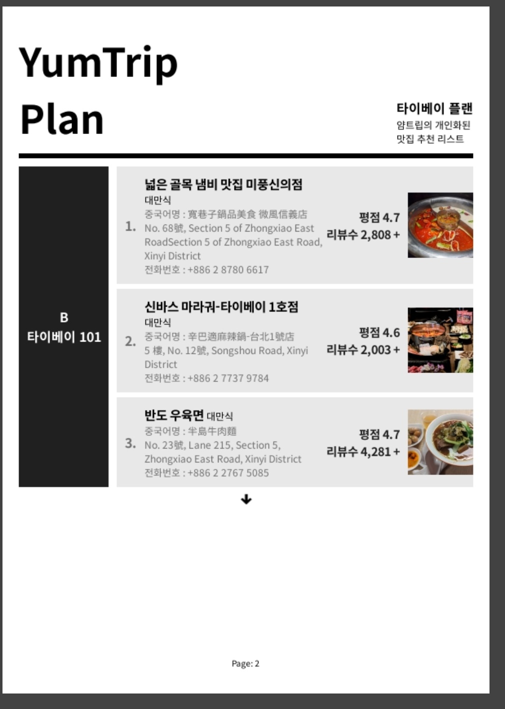 타이베이 맛도리 맛집 계획 공유드립니다! - 자유게시판 - 아이타이완